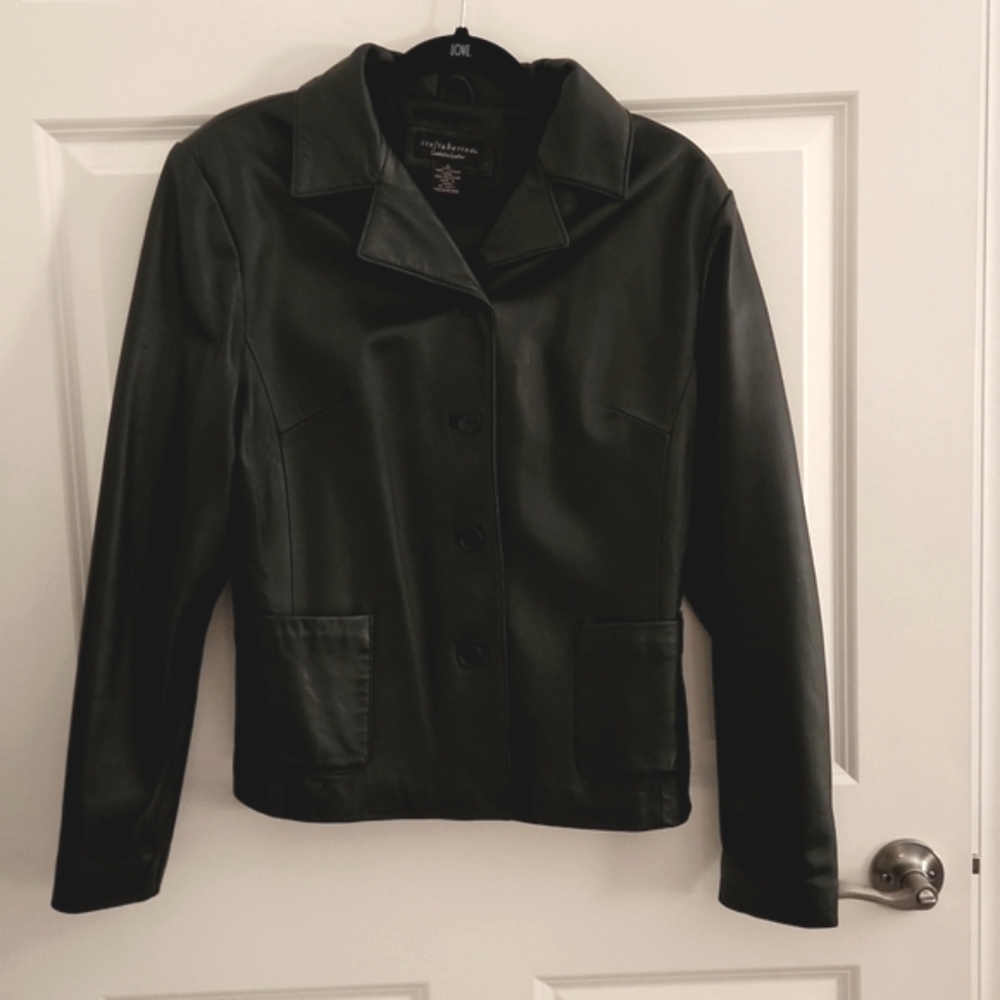 Croft & Barrow lambskin leather womans leather coat size large